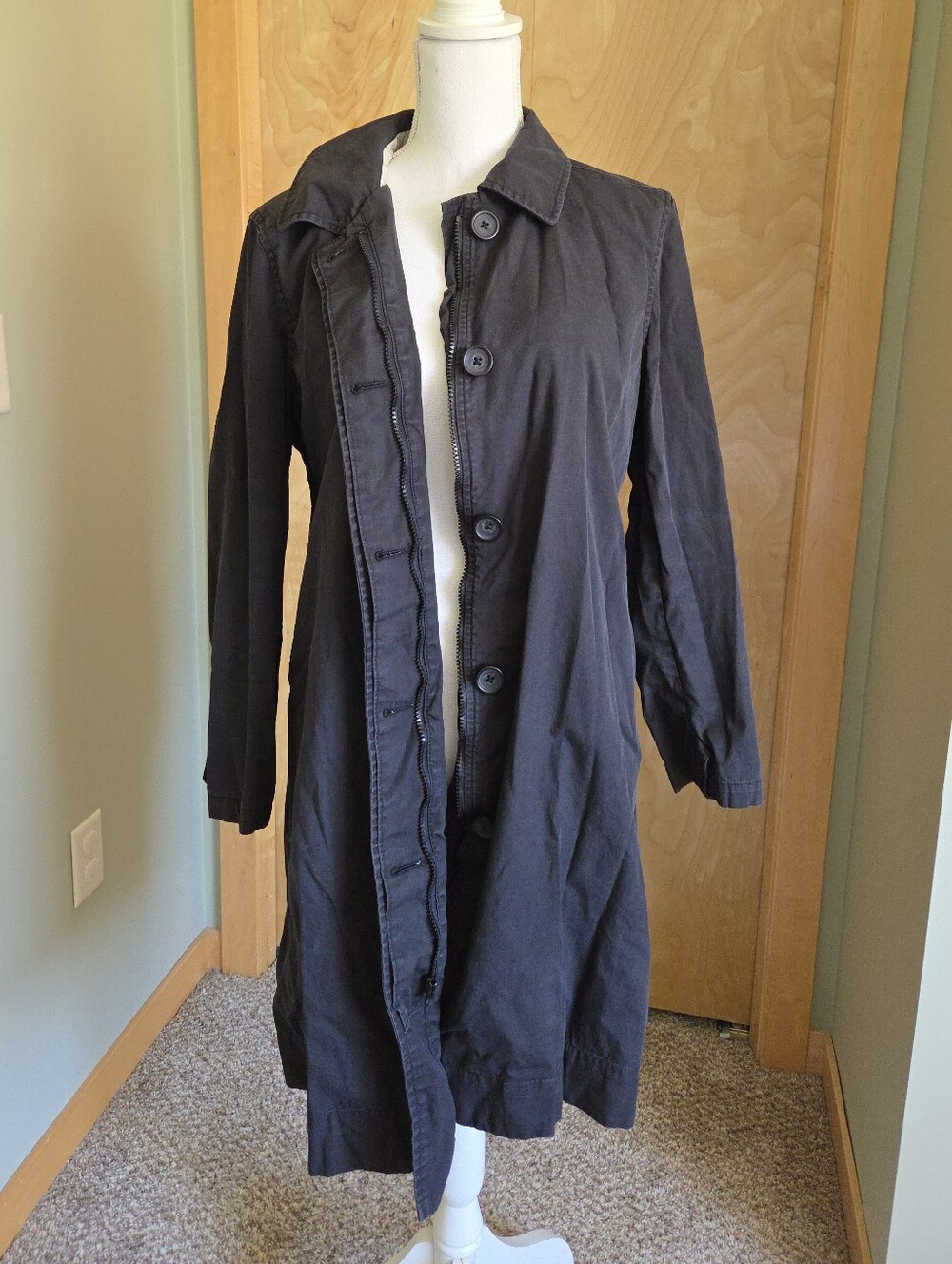 Vintage 2002 Y2k GAP black Trench Coat